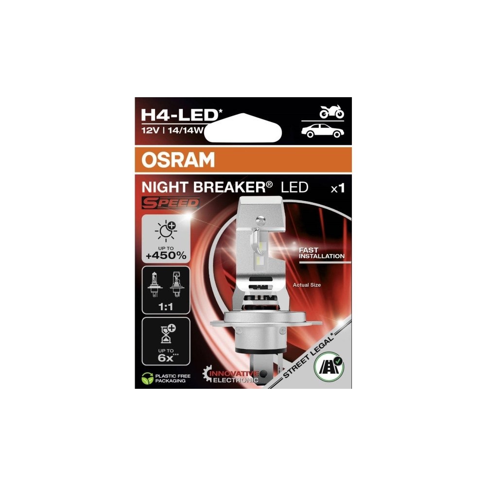 OSRAM OSRAM Night Breaker LED Speed H4-lampa +450% 14 W 12 V, 1 st...