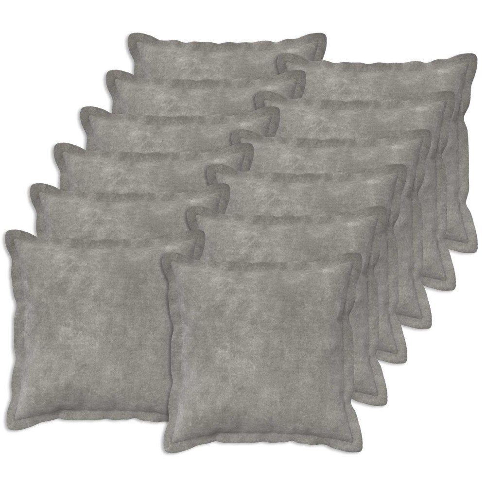 vidaXL Kudde med kudde HOUTEN 12 st Ljusgrå Mikrofiber Fleece