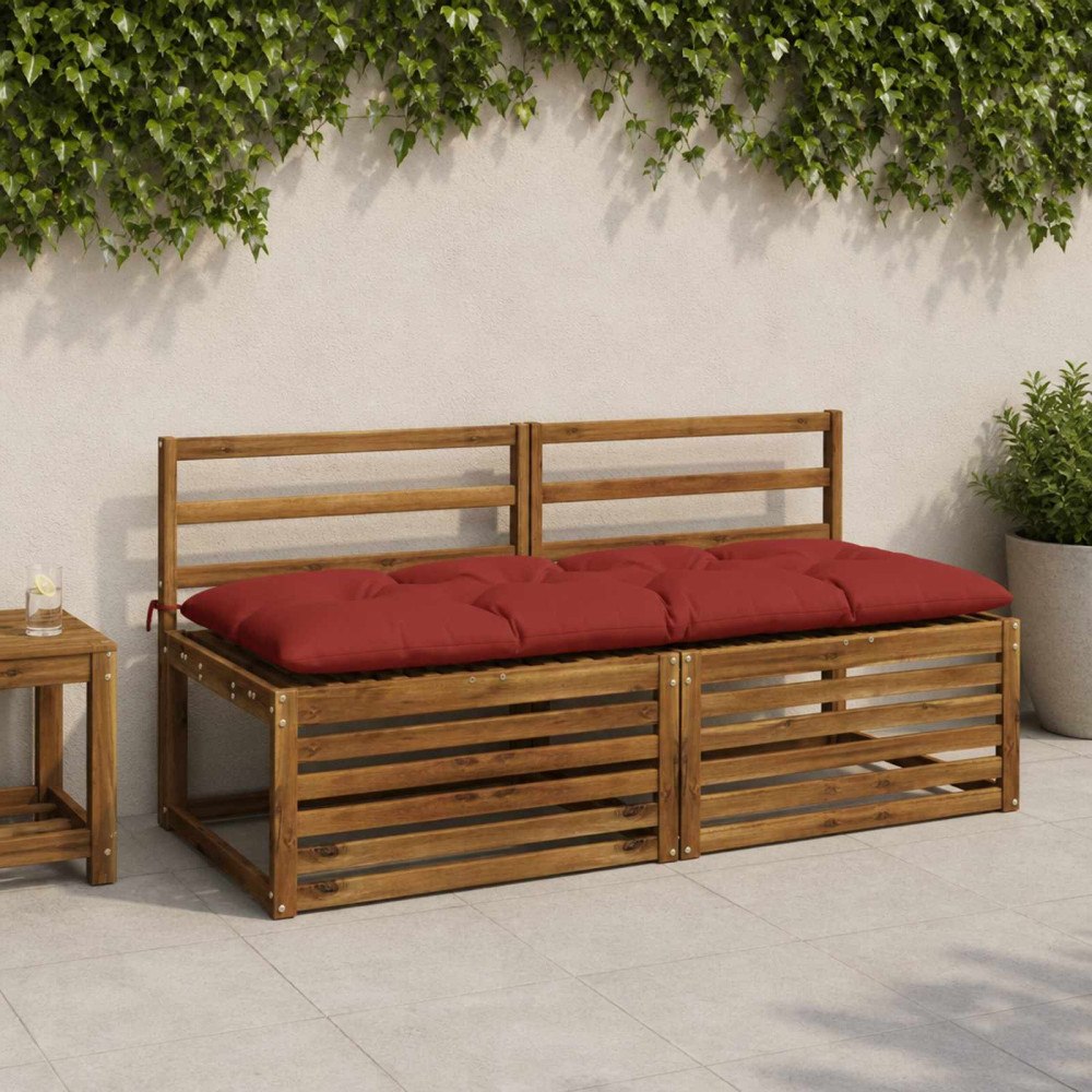 vidaXL Bänk Kuddar VIANEN 2 st 100% Polyester Röd 150 x 60 x 12 cm