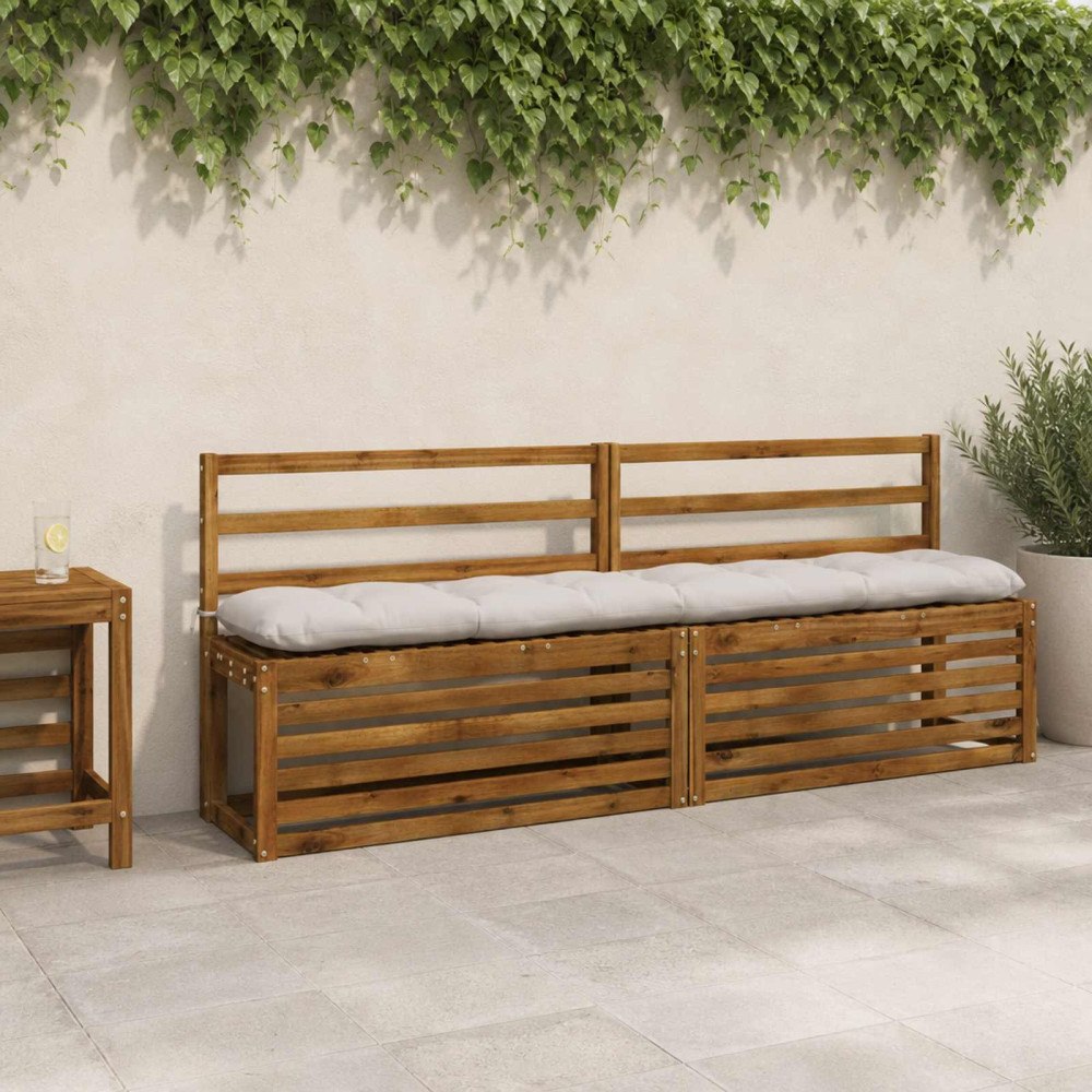 vidaXL Bänk Kuddar VIANEN 2 st 100% Polyester Vit 200 x 30 x 12 cm