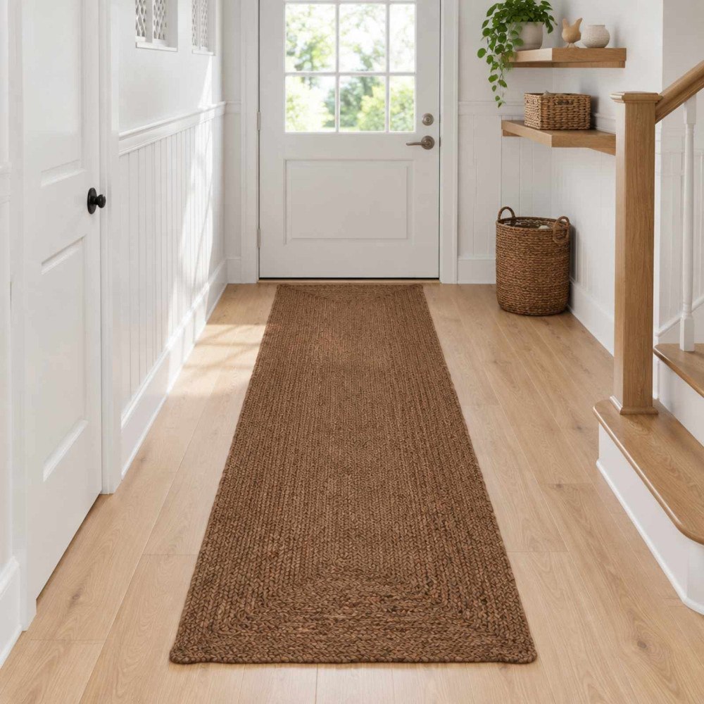 vidaXL Områdesmatta Grå 80 x 400 cm Jute