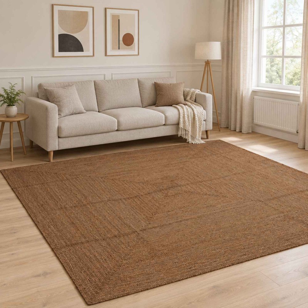 vidaXL Områdesmatta Grå 300 x 300 cm Jute