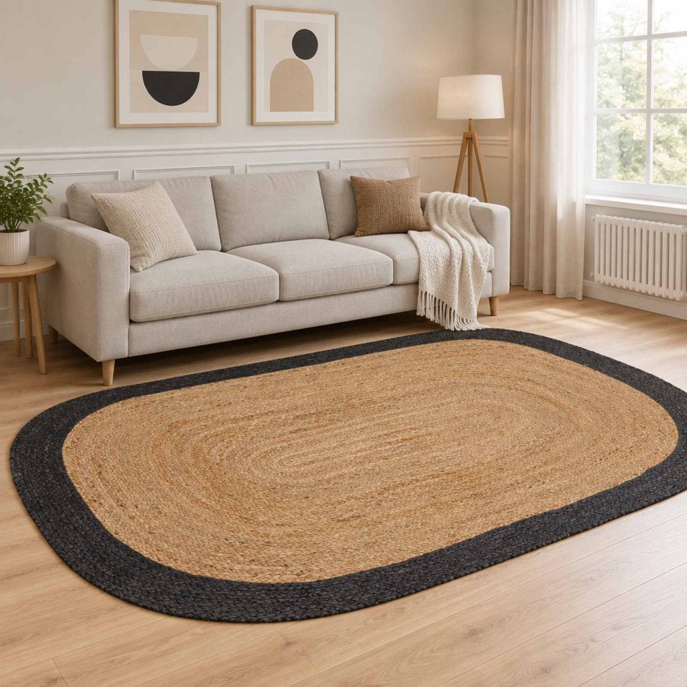 vidaXL Områdesmatta Mörkgrå 205 x 305 cm Jute