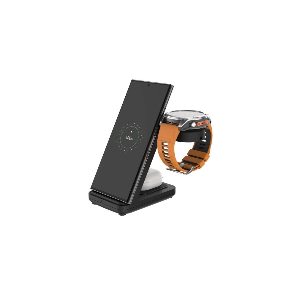 FIXED FIXED FIXPOS-GA-BK trådlös laddstation 3-i-1 för Garmin-kloc...