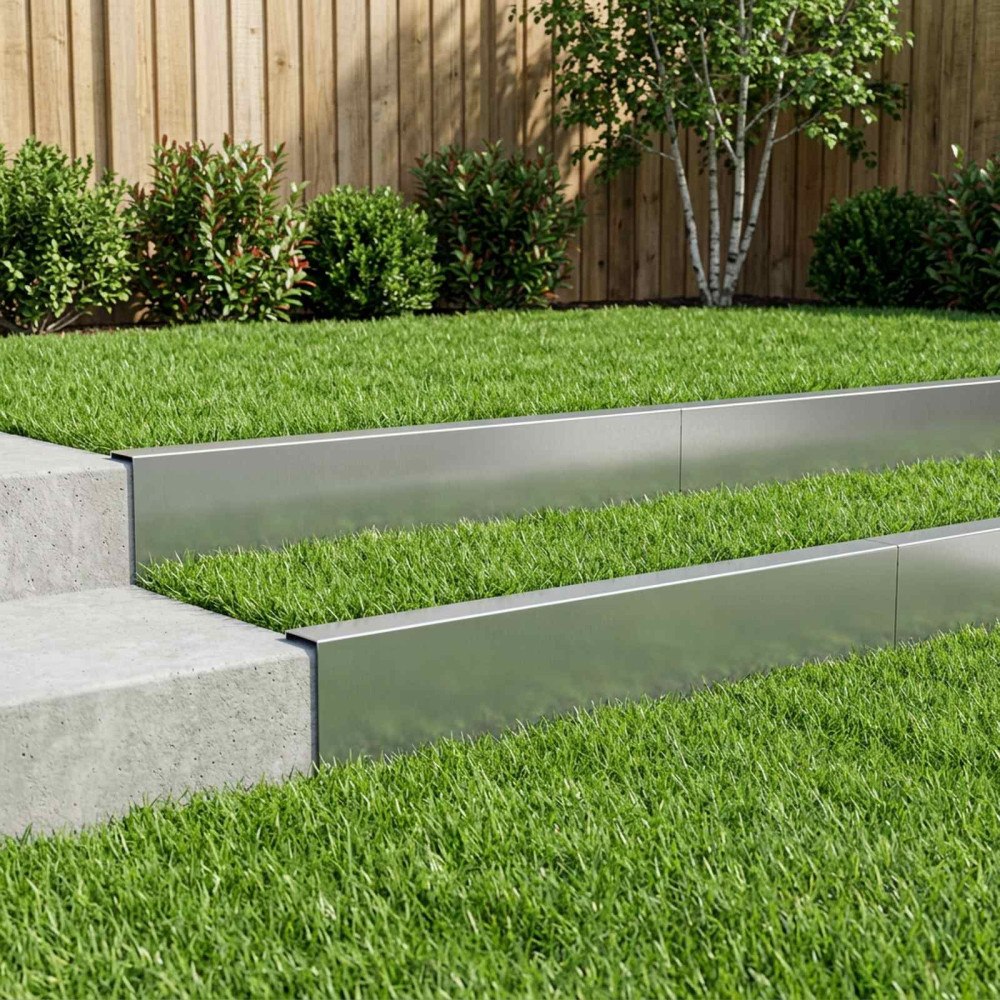 vidaXL Topprofil för rabattkant 10 st 100 x 5 x 15 cm