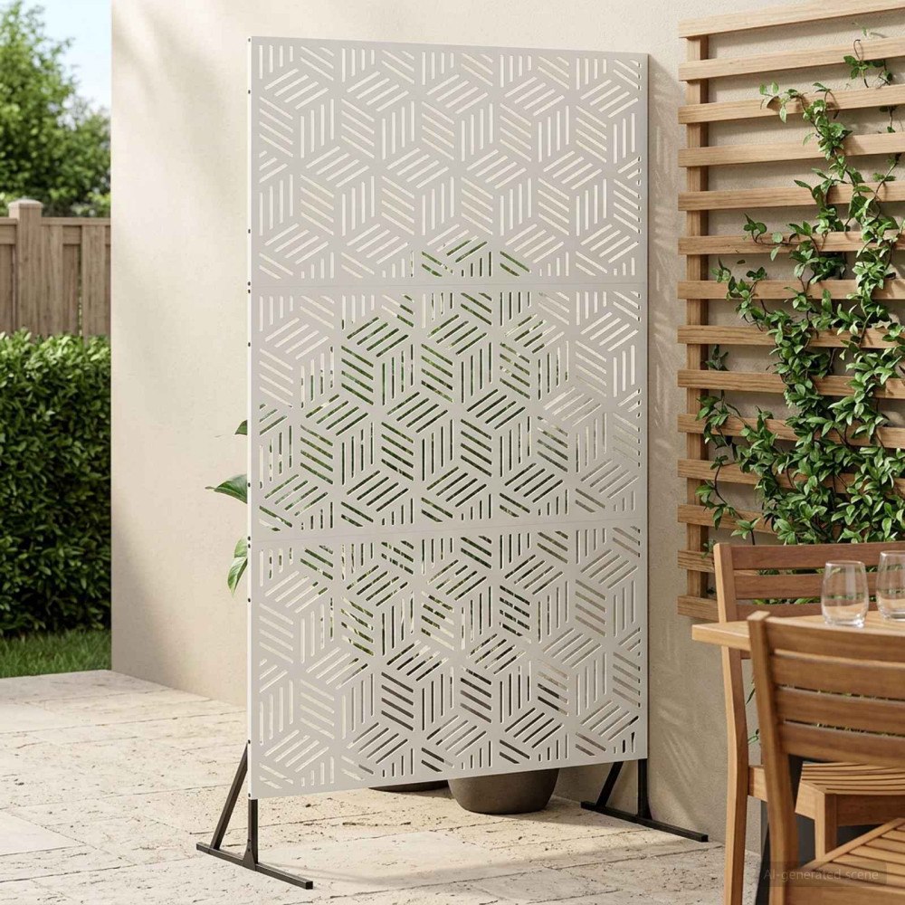 vidaXL Avskärmningsskärm 100 x 50 x 180 cm Stål Vit