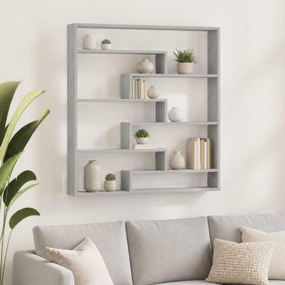 vidaXL Vägg hylla Betonggrå 103 x 17 x 102 cm Konstruerat trä