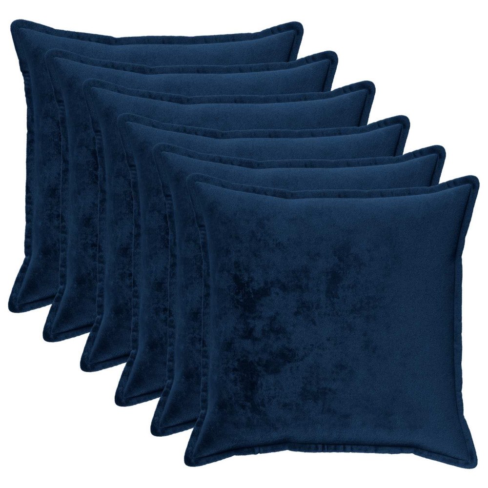 vidaXL Kuddöverdrag 6 st HOUTEN Mörkblå 65 x 65 cm Flanell