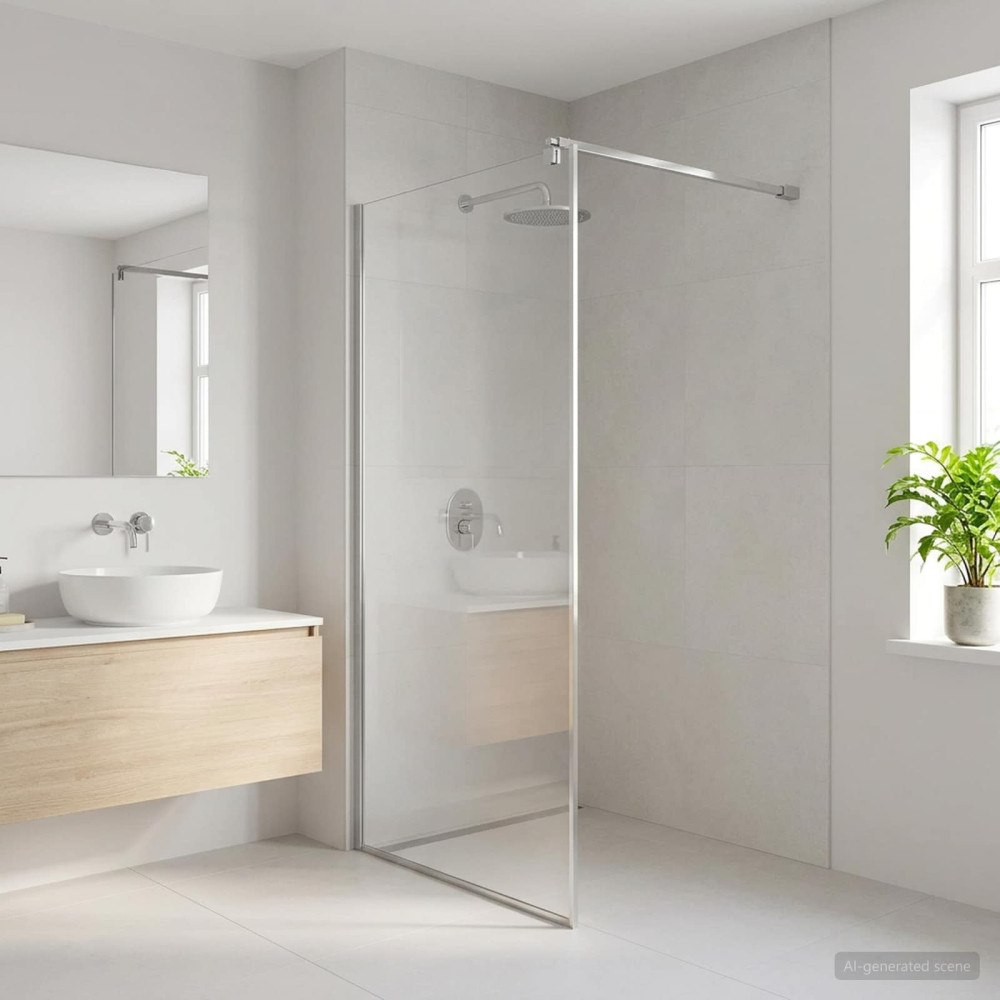 vidaXL Stödstång till duschvägg 70-120 cm för 6/8 mm glas Krom