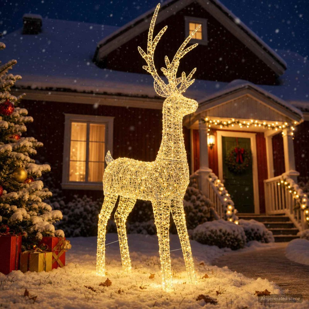 vidaXL Julbelysning ren LOVIISA 1000 LED-lampor Varmvit