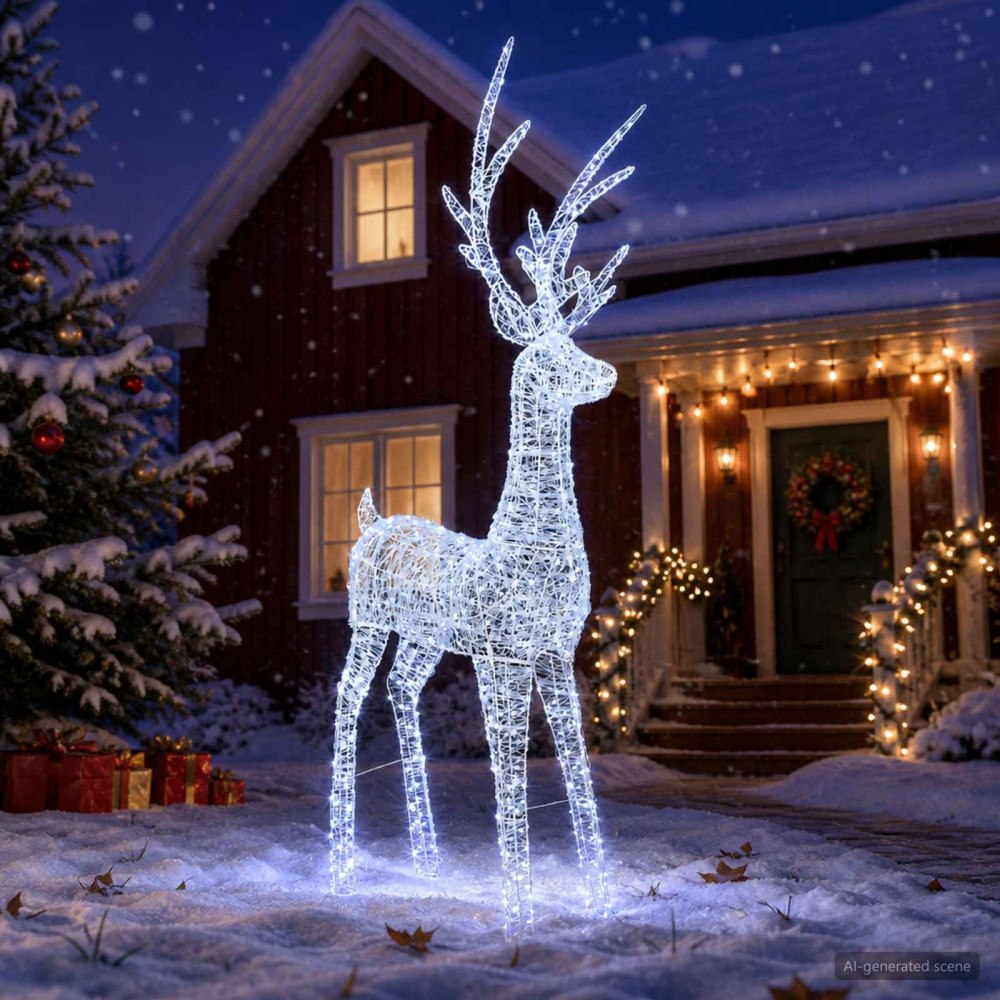 vidaXL Julbelysning ren LOVIISA 1000 LED-lampor Kallvit