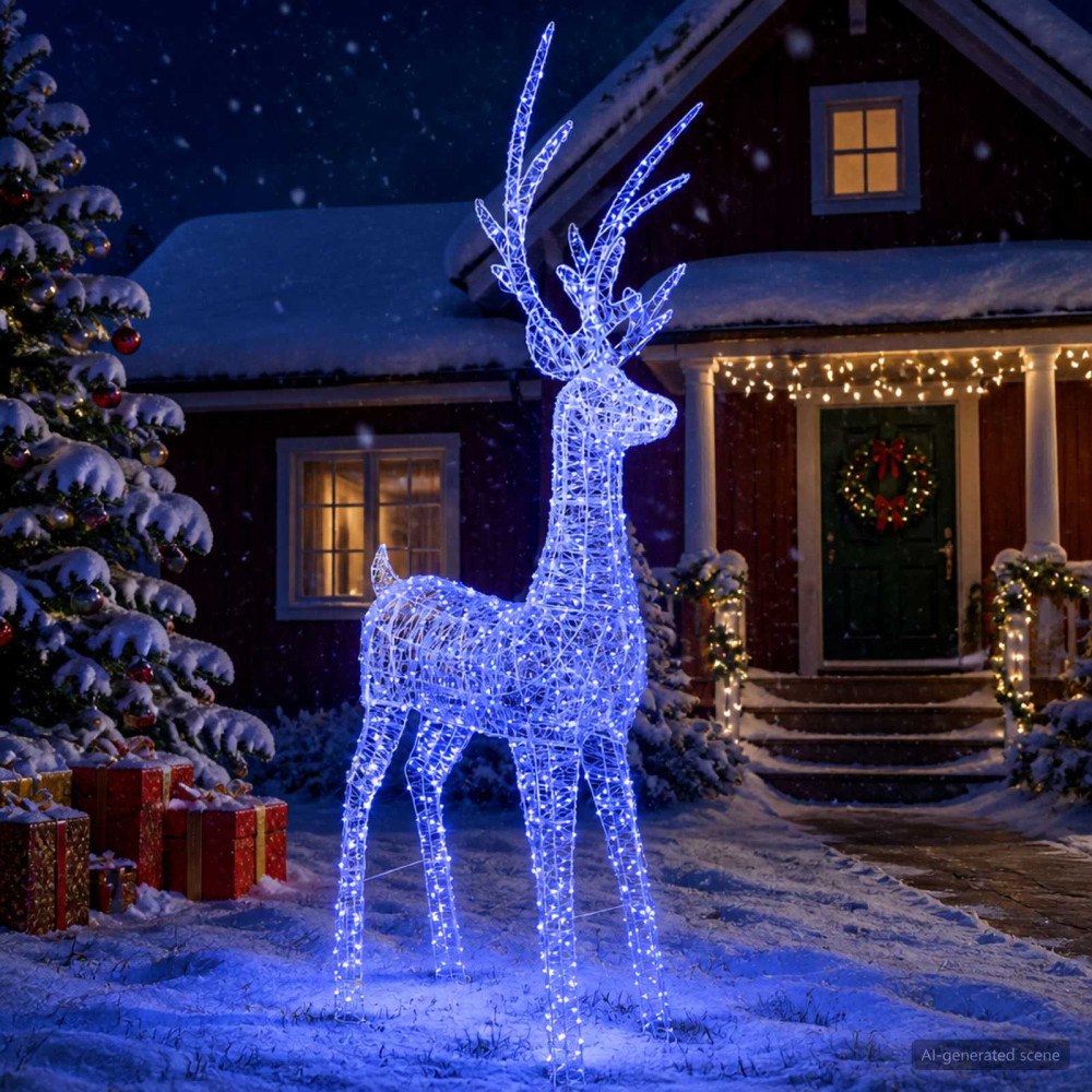 vidaXL Julbelysning ren LOVIISA 1000 LED-lampor Blå 122 x 56 x 270 cm