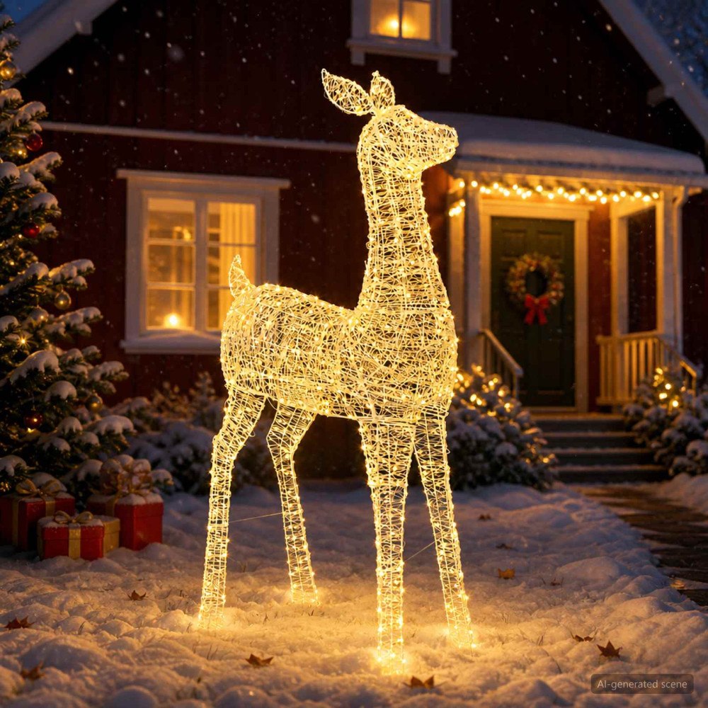 vidaXL Julbelysning ren LOVIISA 900 LED-lampor Varmvit