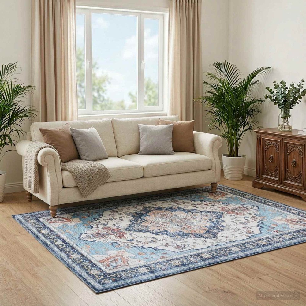 vidaXL Matta ORIZ Flerfärgsdesign 240 x 240 cm 100% Polyester