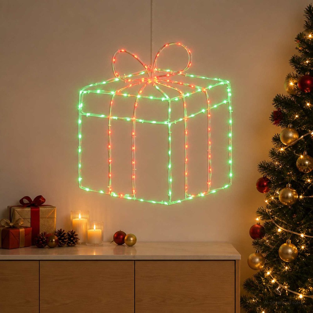 vidaXL Fönstersiluett julbelysning LOVIISA 200 LED-lampor Röd & Grön