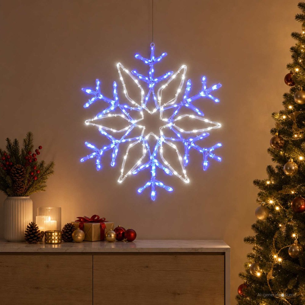 vidaXL Julbelysning snöflinga LOVIISA 140 LED-lampor Kallvit