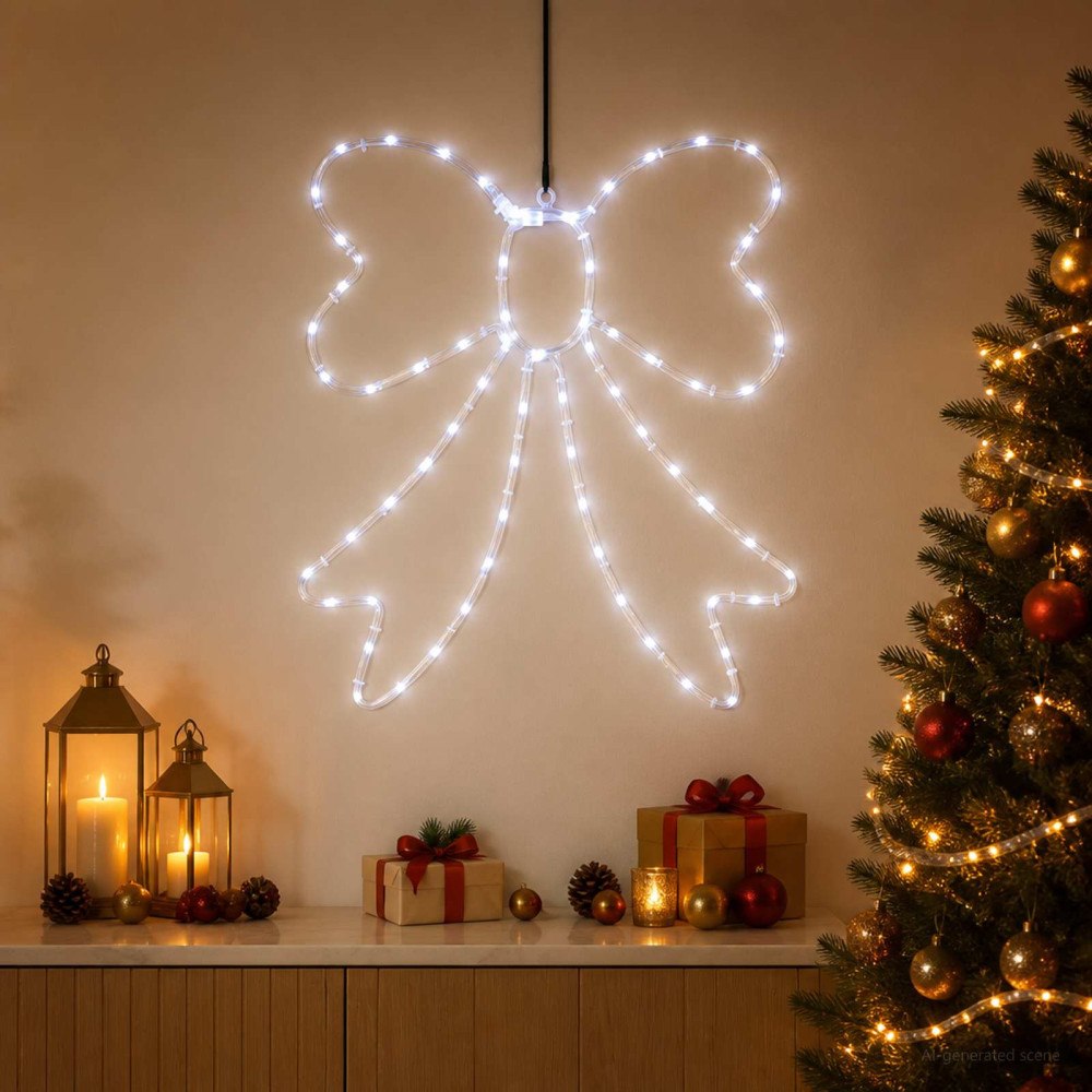 vidaXL LED-ljusslang rosett LOVIISA 70 LED-lampor Kallvit 50 x 51 cm