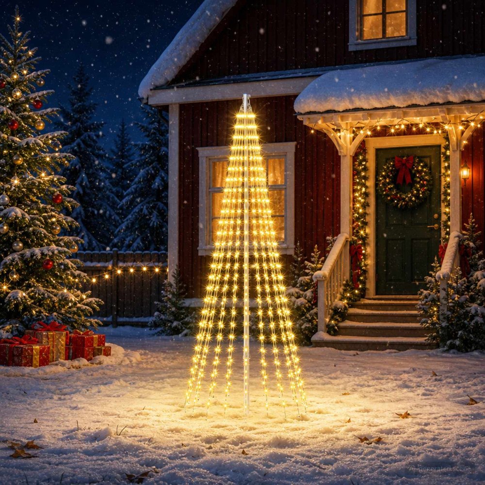 vidaXL Julgransbelysning med markspjut EKENAS 500 LED-lampor Varmvit