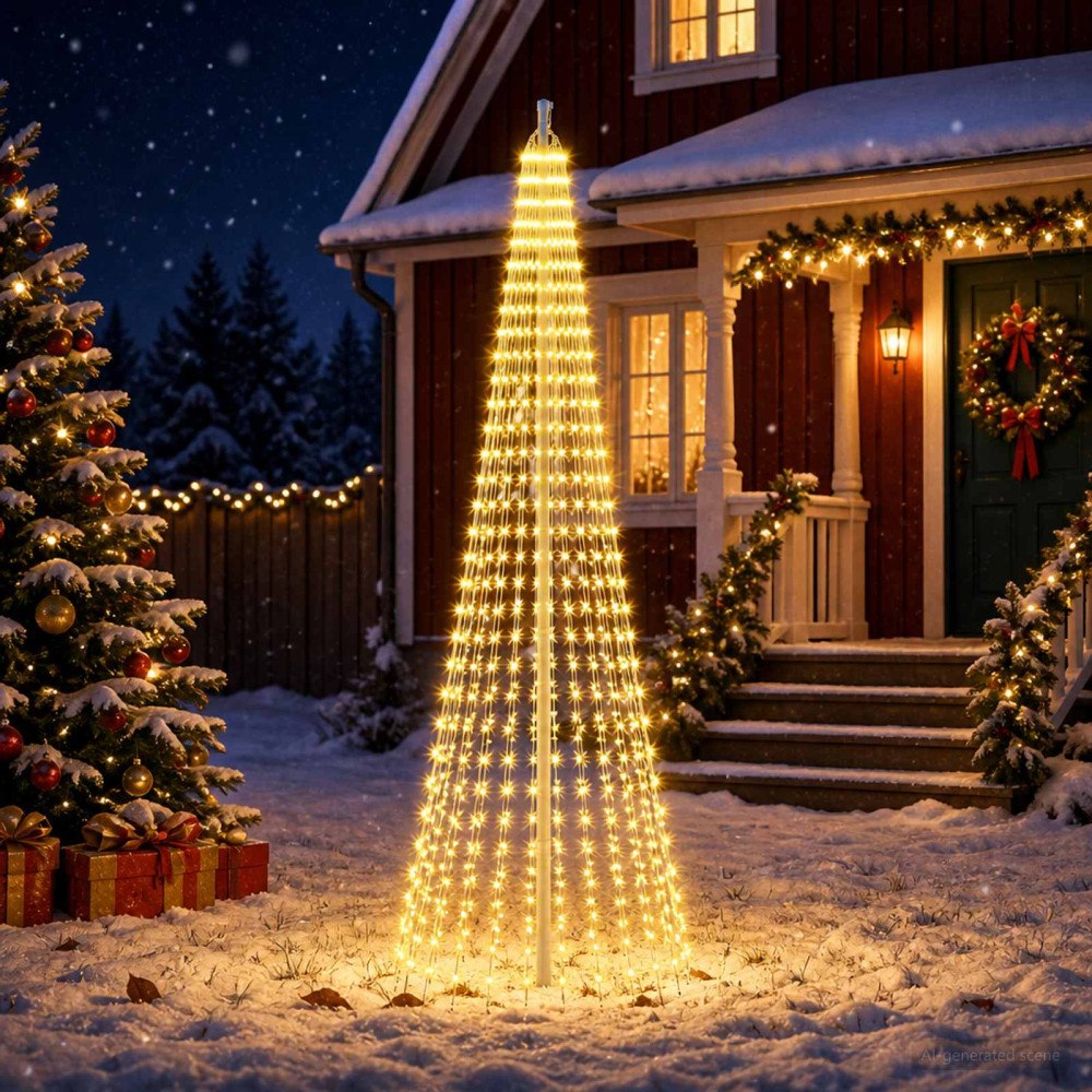 vidaXL Julgransbelysning med markspjut EKENAS 744 LED-lampor Varmvit