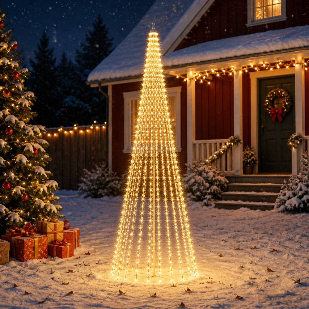 vidaXL Julgransbelysning med markspjut EKENAS 1148 LED-lampor Varmvit