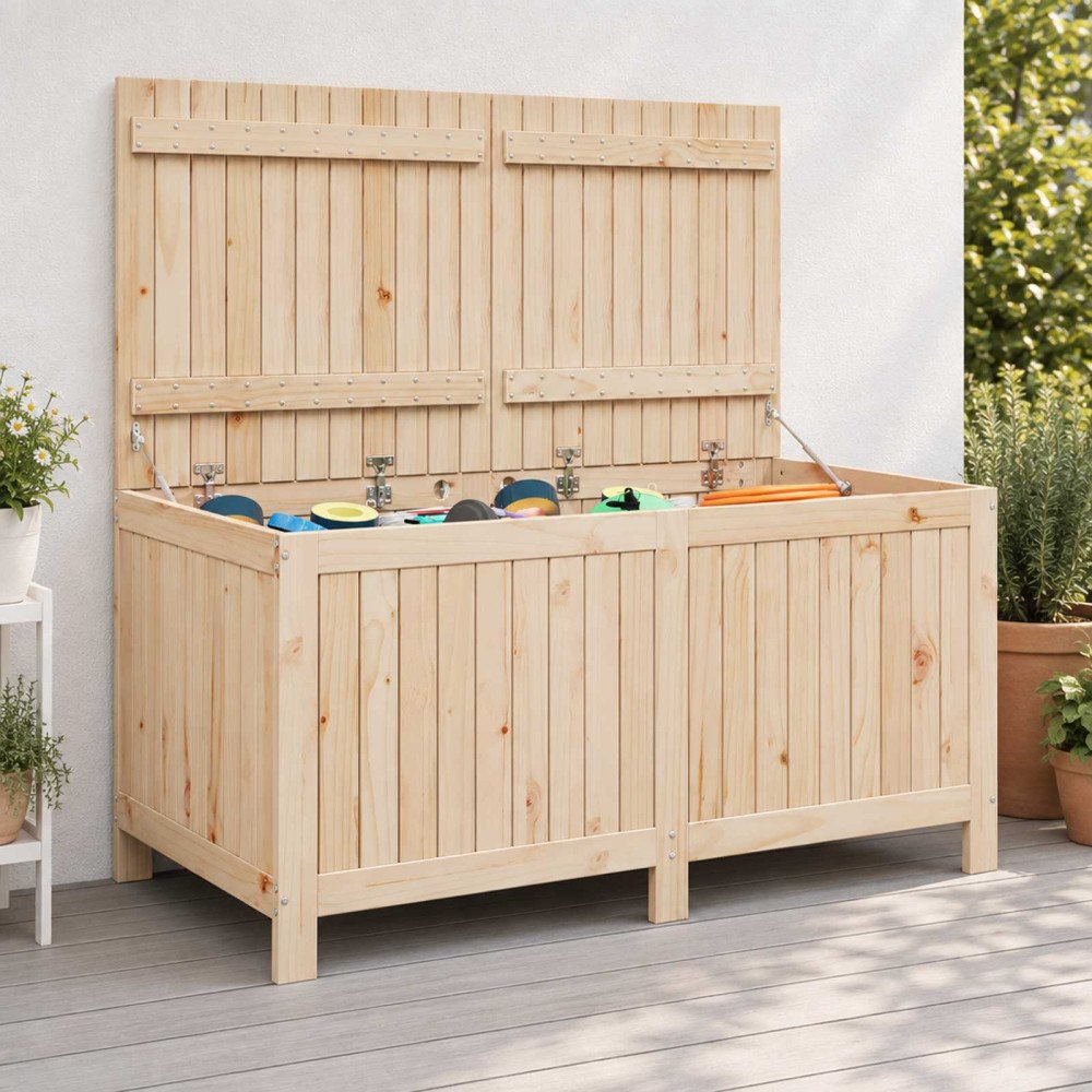 vidaXL Trädgårdsförvaringslåda 359 L Massiv furu 146,5 x 68 x 63 cm