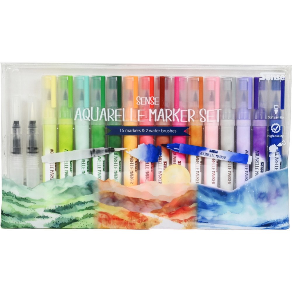 Sense Aquarelle marker set 15-P, Giftbox