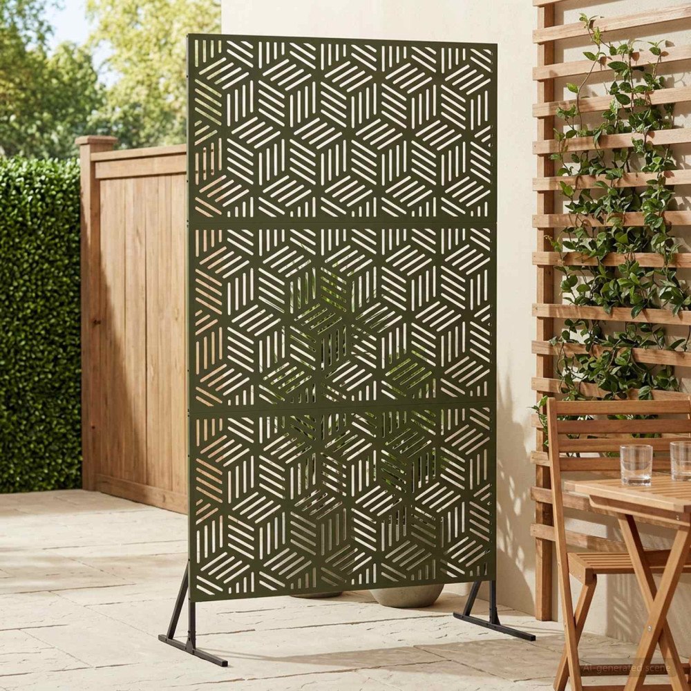 vidaXL Avskärmningsskärm 100 x 50 x 180 cm Stål Olivgrön