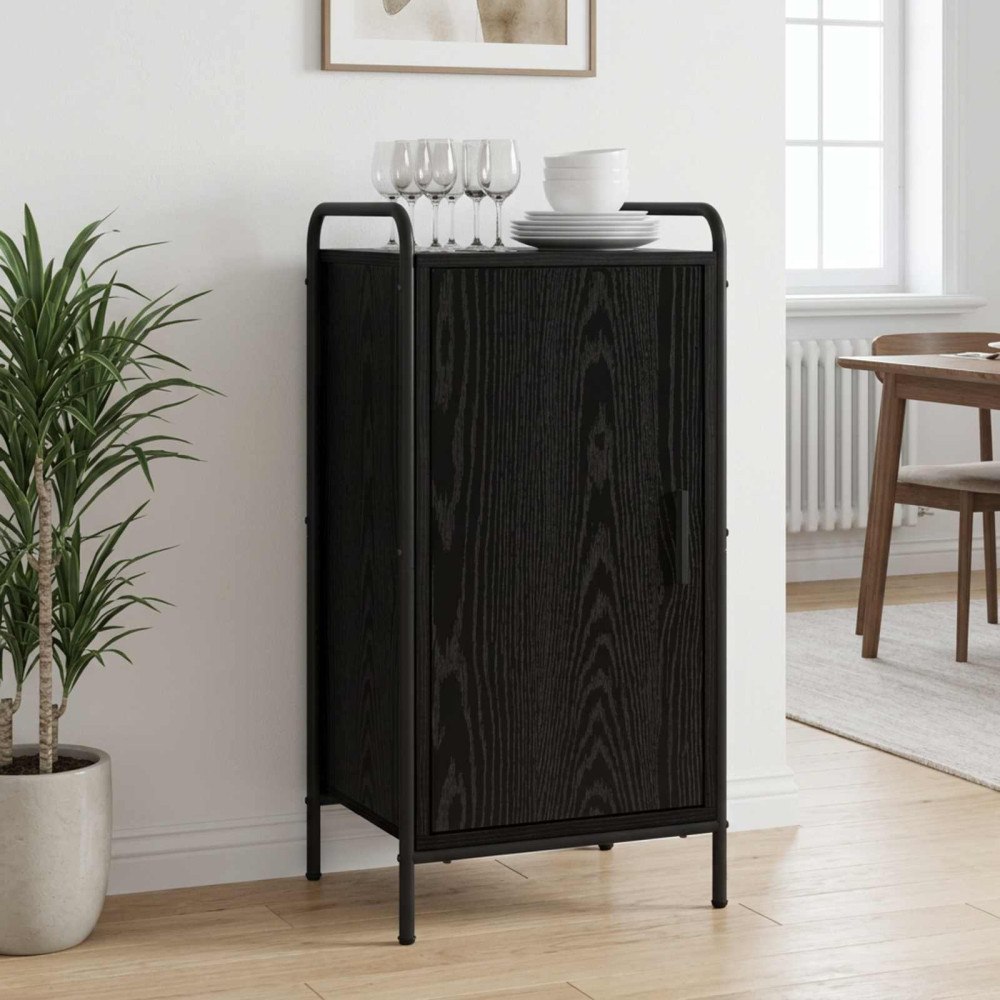 vidaXL Sideboard Svart ek 97 x 33 x 81 cm Konstruerat trä