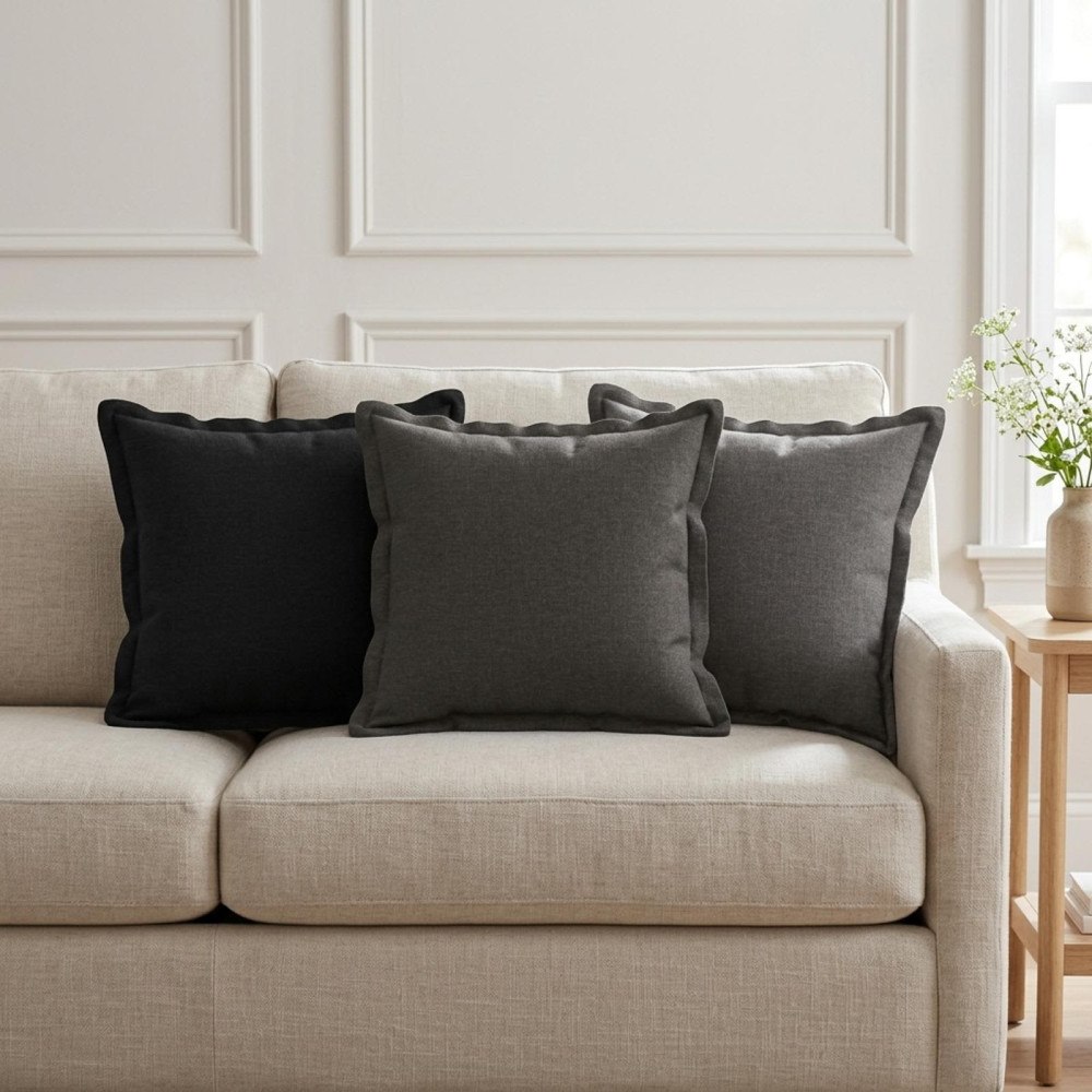 vidaXL Kudde med kudde HOUTEN 6 st Ljusgrå Faux Linne