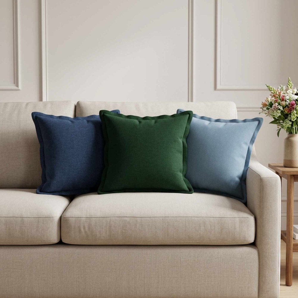 vidaXL Kudde med kudde HOUTEN 12 st Blå Faux Linne