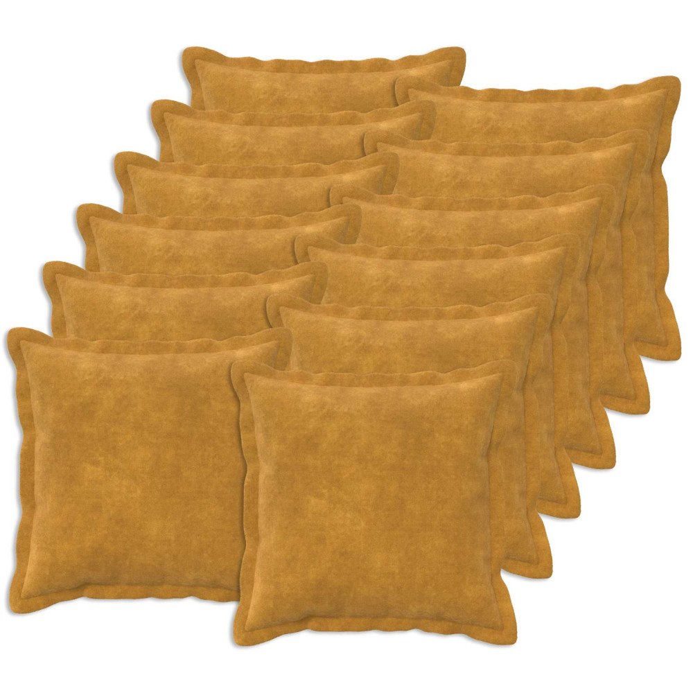 vidaXL Kudde med kudde HOUTEN 12 st Gul Mikrofiber Fleece