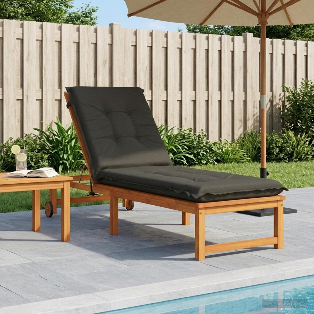vidaXL Solstol Kudde GEMERT 100% Polyester Antracit 190 x 60 x 9 cm