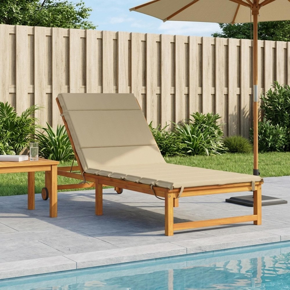 vidaXL Solstol Kudde GEMERT 100% Polyester Beige 200 x 70 x 3 cm