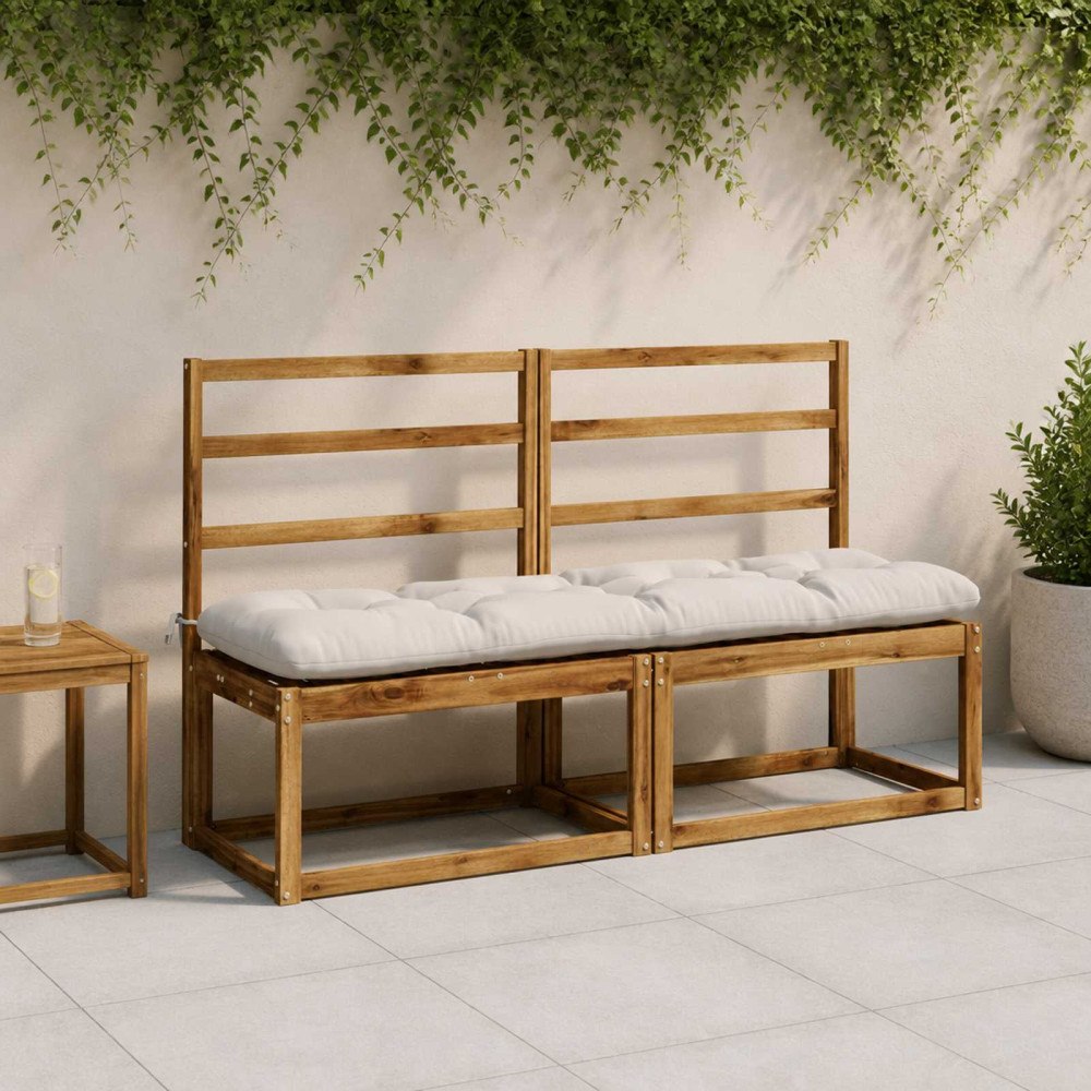 vidaXL Bänk Kuddar VIANEN 2 st 100% Polyester Vit 150 x 40 x 12 cm