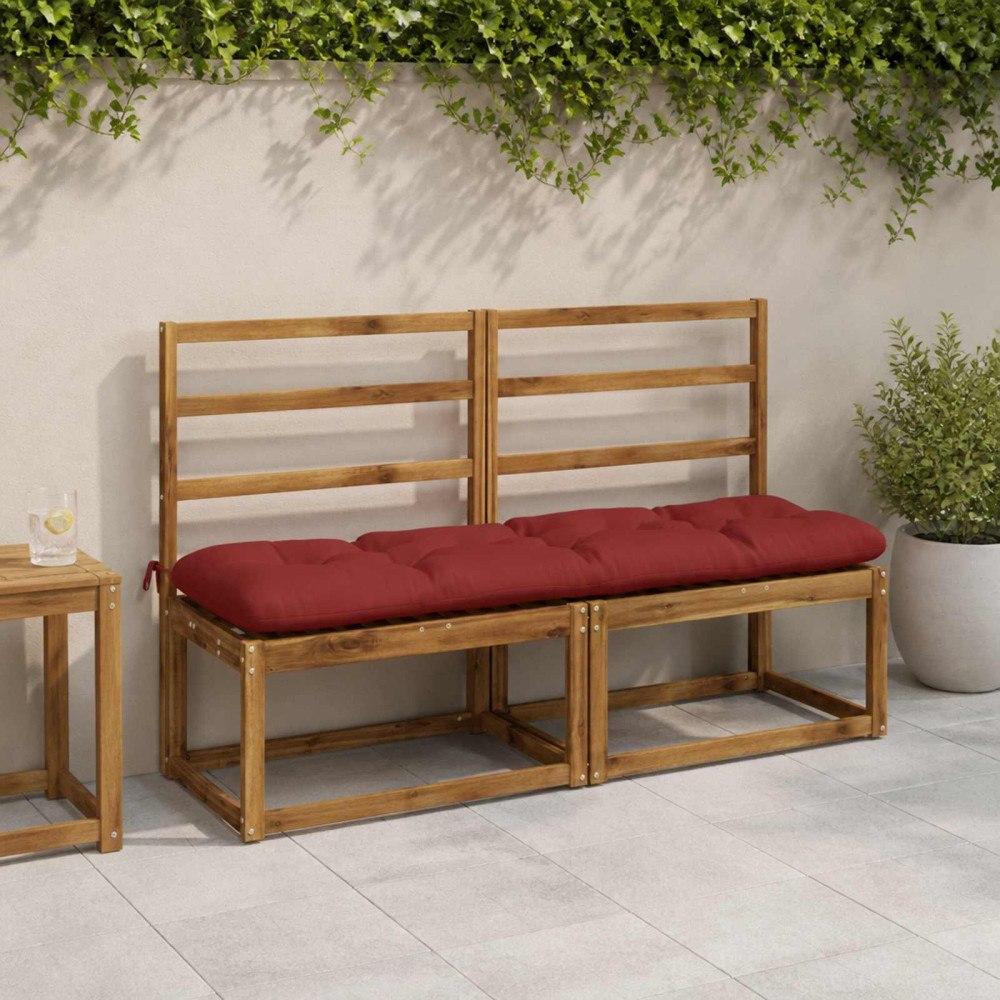 vidaXL Bänk Kuddar VIANEN 2 st 100% Polyester Röd 150 x 40 x 12 cm