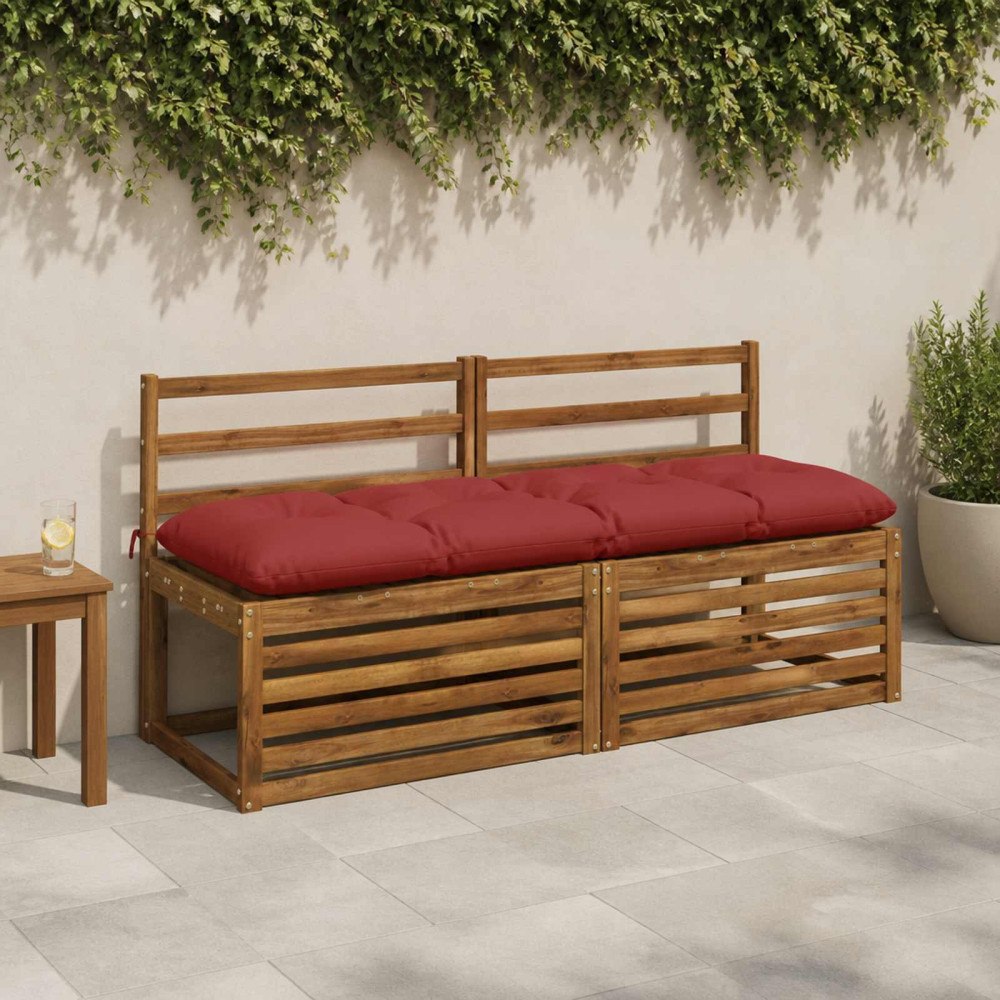vidaXL Bänk Kuddar VIANEN 2 st 100% Polyester Röd 150 x 50 x 12 cm