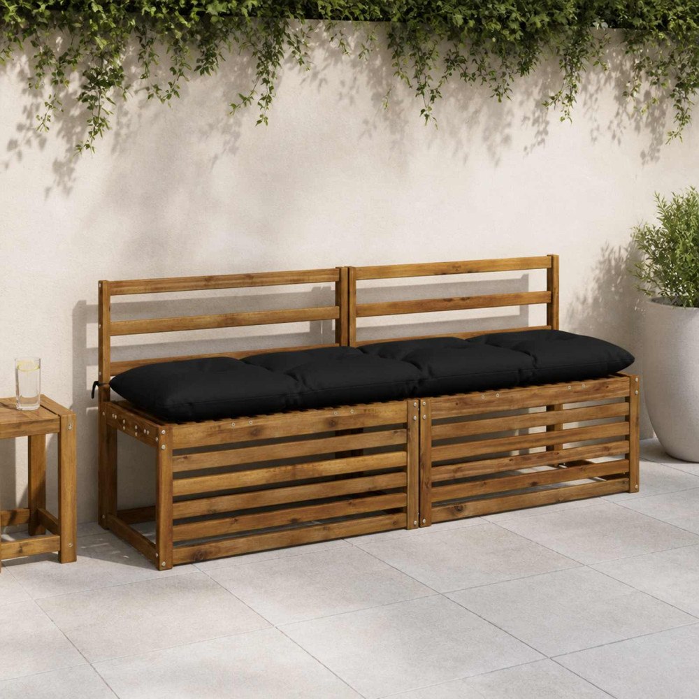 vidaXL Bänk Kuddar VIANEN 2 st 100% Polyester Svart 160 x 40 x 12 cm