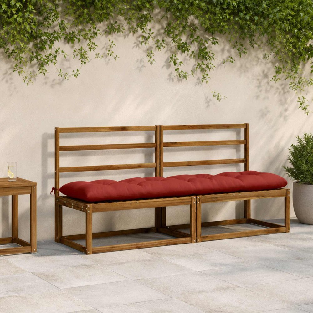 vidaXL Bänk kudde VIANEN 100% Polyester Röd 200 x 50 x 12 cm