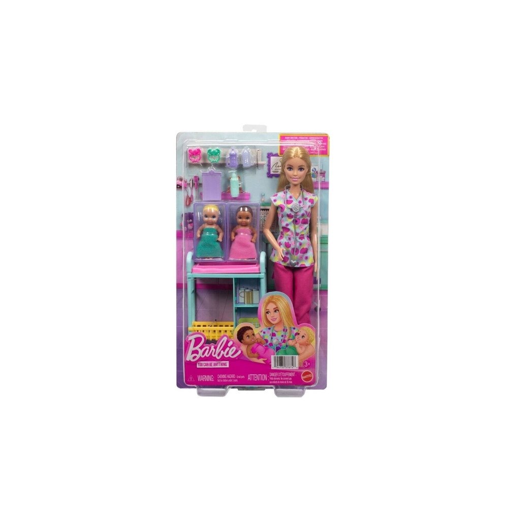 Barbie Barbie Career doktorsset med 2 babydockor och undersökningsb...