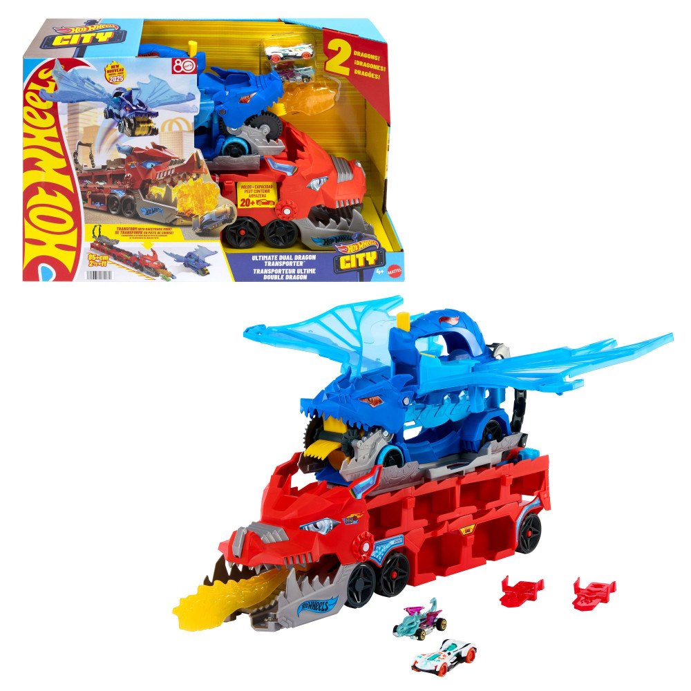 Hot Wheels Hot Wheels City JBM72 Ultimate Dual Dragon Hauler lekset, 2...