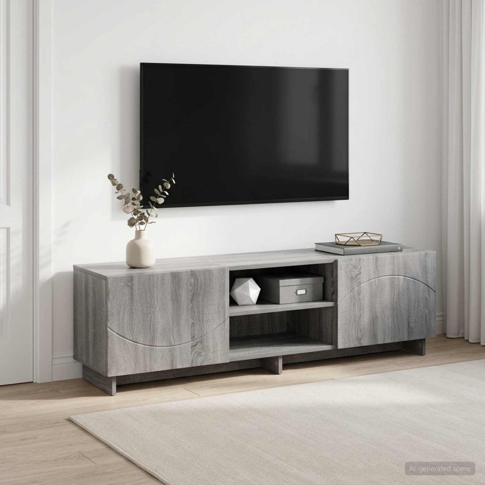vidaXL TV-bänk 140 x 34.5 x 40 cm Grå Sonoma Konstruerat trä
