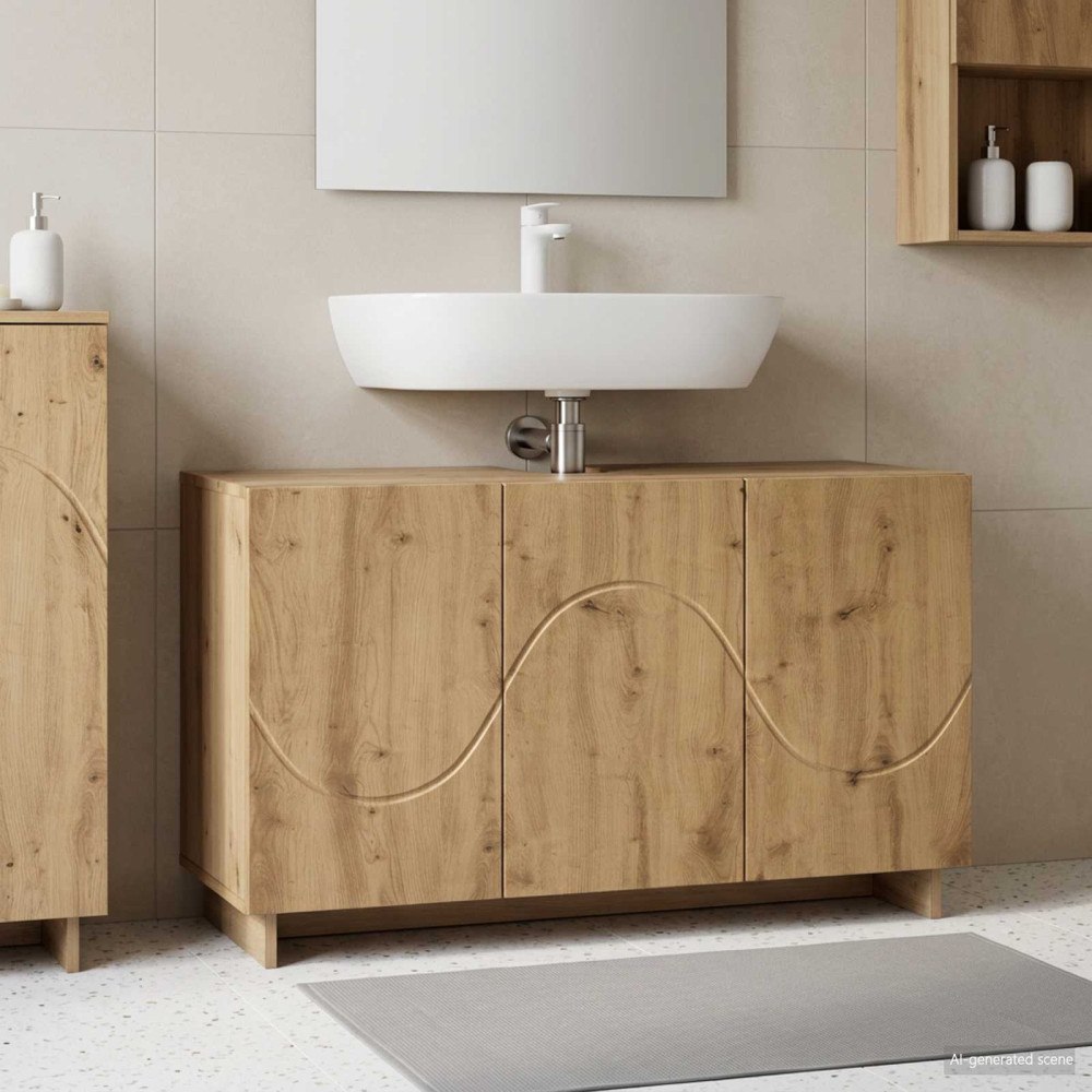 vidaXL Badrumsskåp Artisan-ek 101 x 41 x 58 cm Konstruerat trä