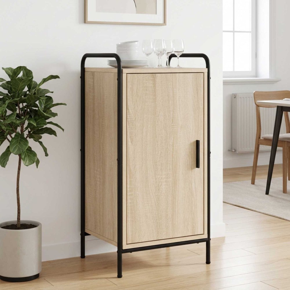 vidaXL Sideboard Sonoma-ek 97 x 33 x 81 cm Konstruerat trä
