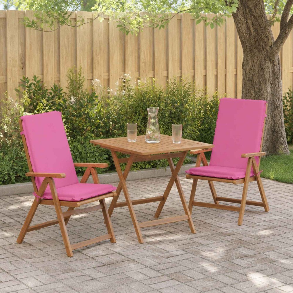 vidaXL Dyna till stol med hög rygg GEMERT 2 st 100% Polyester Rosa