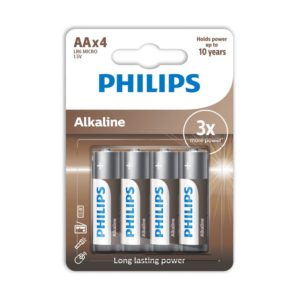 Philips Philips LR6A4B/10, Engångsbatteri, AA, alkaliskt, 1,5 V, 4 s...