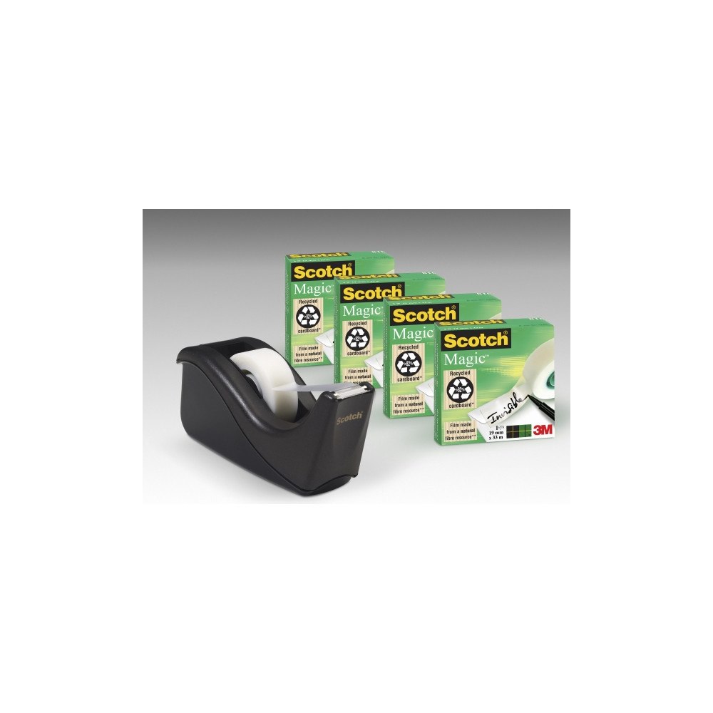 3M 3M Scotch® Magic™ tejp 19 mm x 34 rullar + 1 svart C60-dispe...
