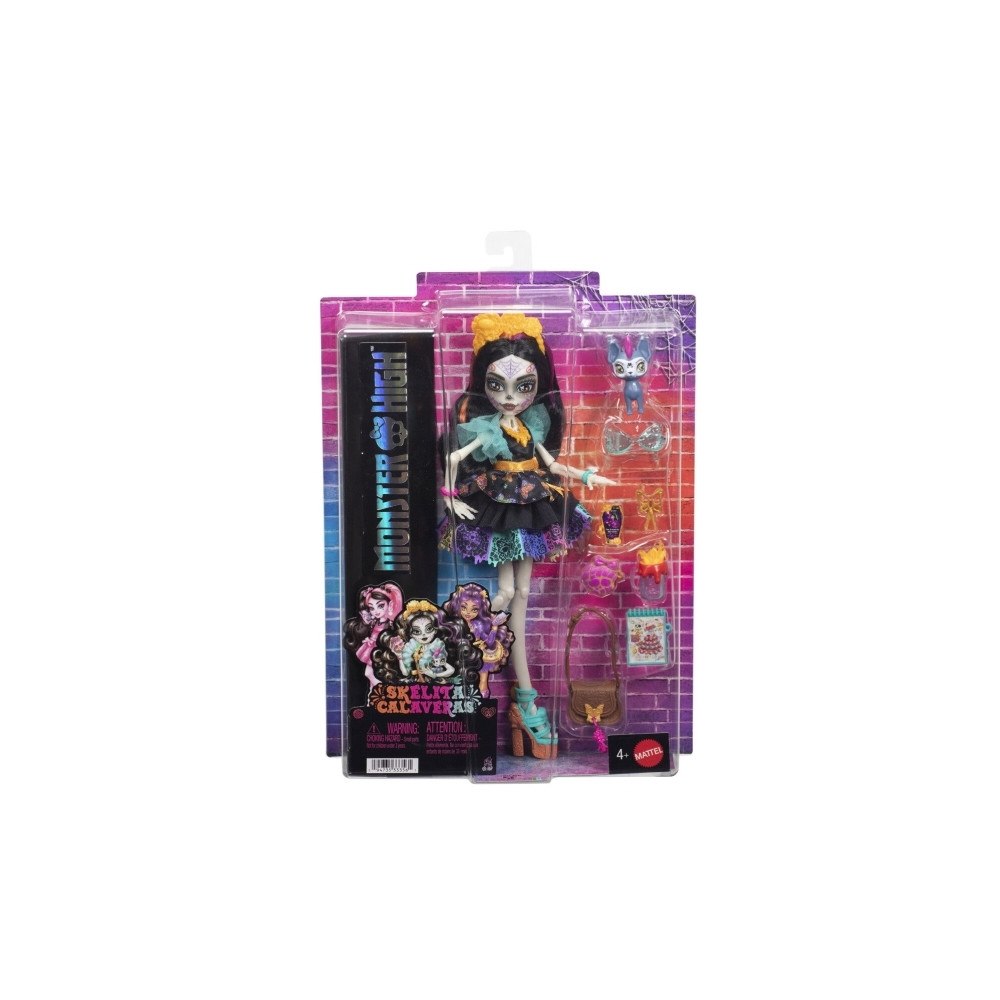 Monster High Monster High Skelita Calaveras JHK34 modedocka, husdjuret Ca...