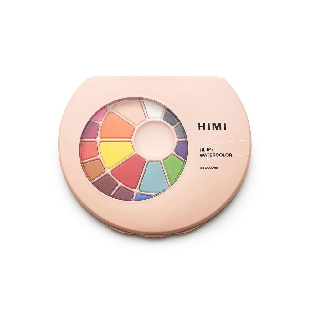 HIMI HIMI fast akvarellfärg – 24 färger, rosa / HIMI Solid Watercolour Set –24, Pans Pink Edition