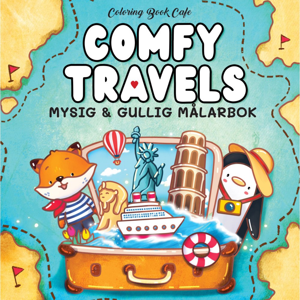 Coloring Book Cafe Comfy Travels : Mysig och gullig Cozy Coloring målarbok från Coloring Book Cafe (häftad)