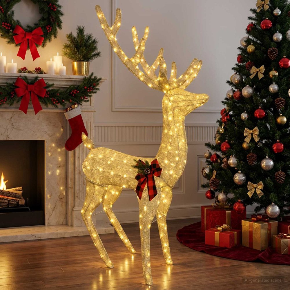 vidaXL 3D Julren LOVIISA 250 LED-lampor Varmvit 96 x 40 x 180 cm